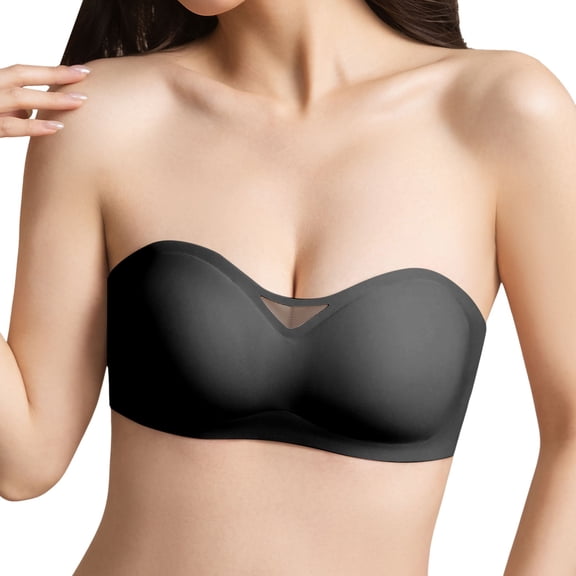 Wireless Strapless Bra for Women Bandeau Bra Non Backless Supportive Comfort Everyday Tube Top Bra