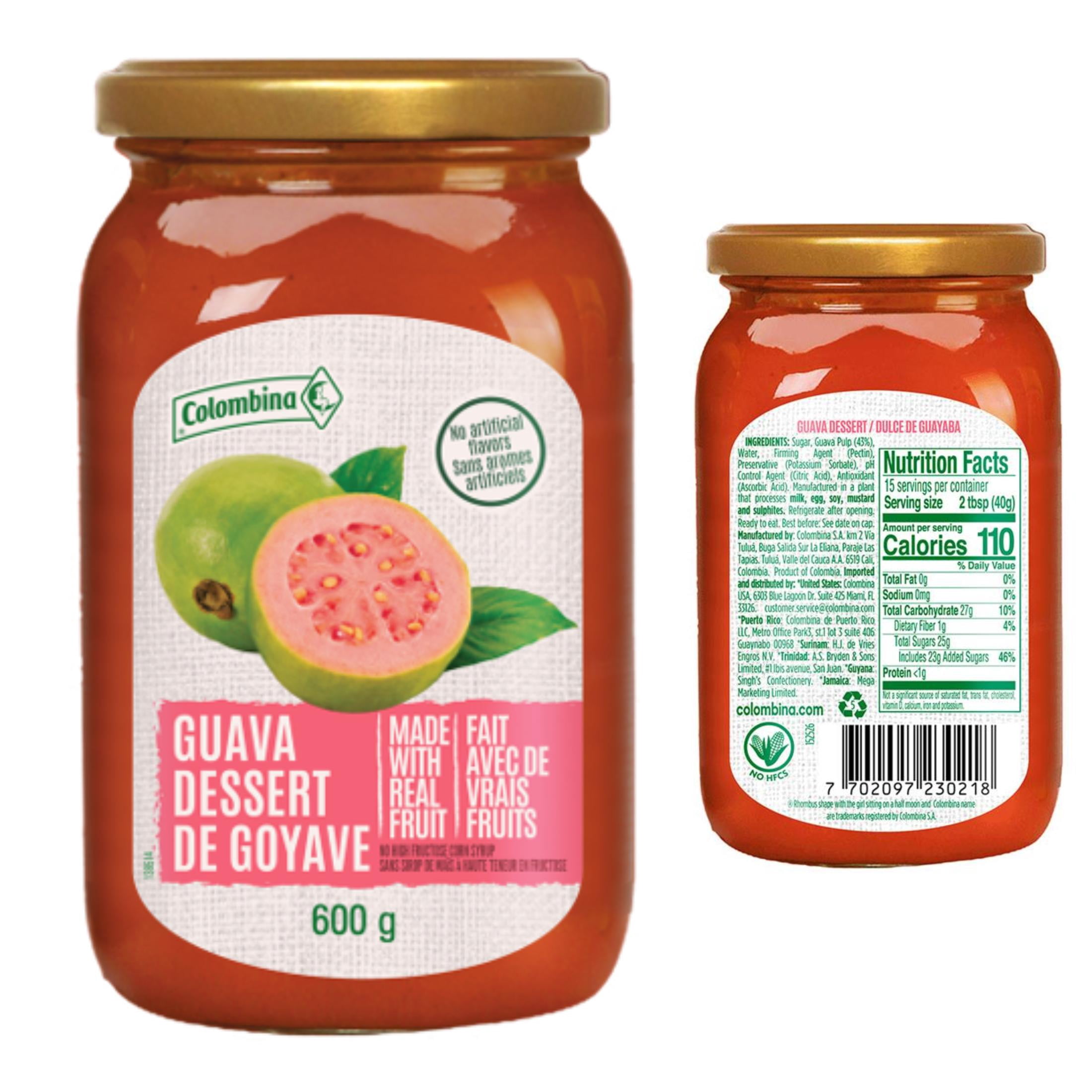(3 pack) Colombina Guava Fruit Spread with Real Guava Flavor 21.1 oz Jar