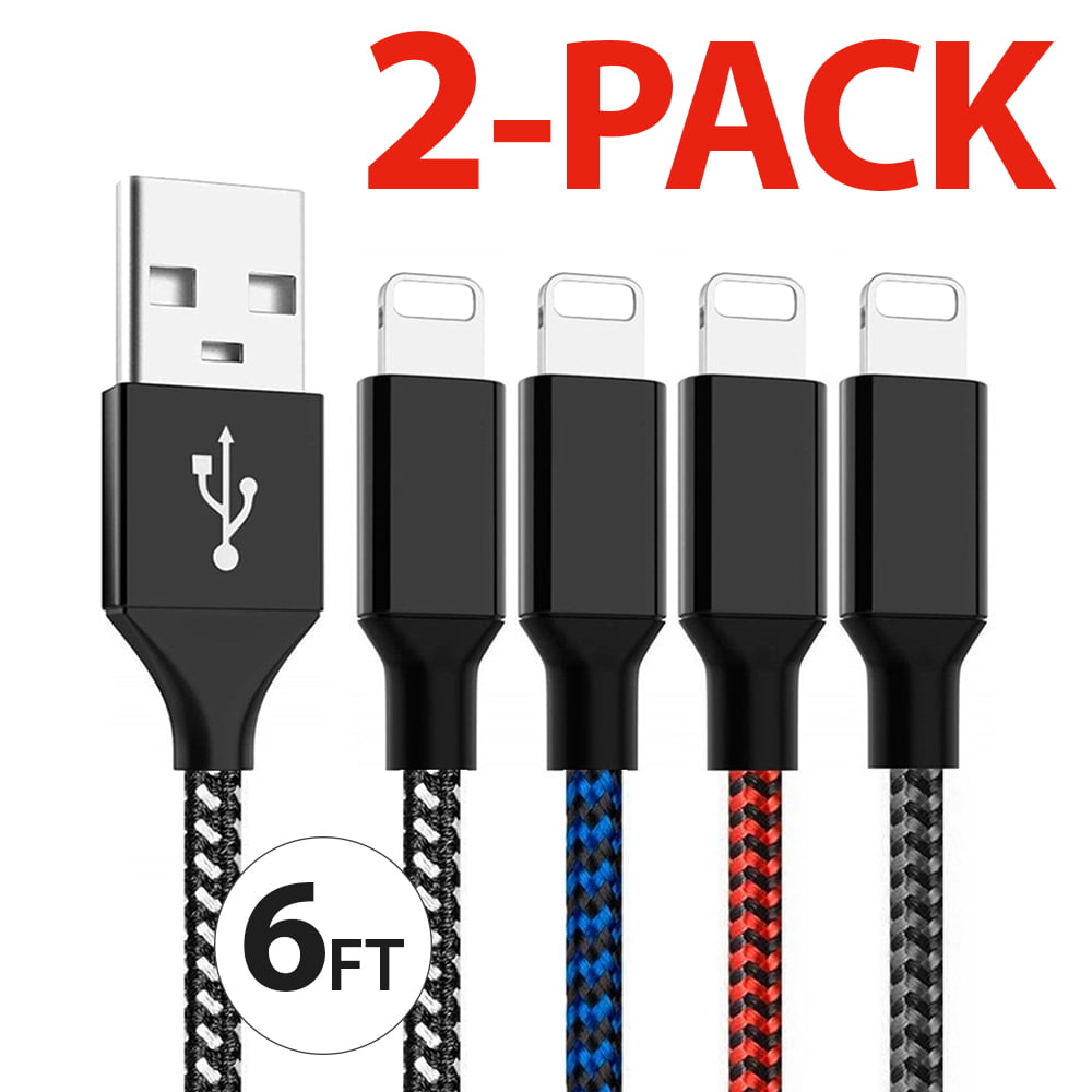 CanvasLot Fast iPhone Charger Cable 5 Pack 3Feet Lightning Cable,Nylon Braided USB Charging & Syncing Cord Compatible with iPhone 11 ProMax/11PRO/11/XS Max/XR/X/8/Plus/7/Plus/6/6Plus 
