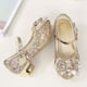 thumbnail image 4 of Zapatos de tacón alto de cuero para niñas de otoño, zapatos de lentejuelas con lazo, zapatos de baile decorativos para niños, 4 of 5