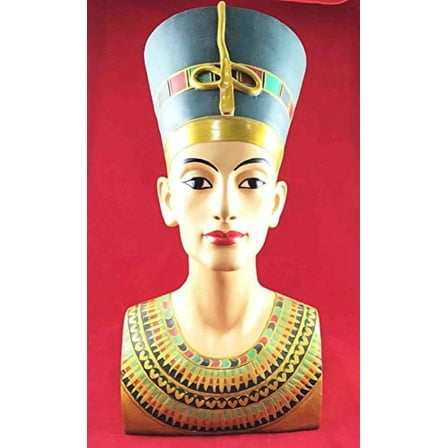 Large Egyptian Queen Nefertiti Bust Statue 18"h Detailed Craftsmanship Sculpture