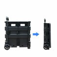 thumbnail image 2 of Carrito de compras plegable de aluminio con asiento y tapa - Práctico y portátil para viajes, mercado o almacenamiento - 65L negro, mango telescópico y ruedas resistentes., 2 of 6