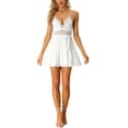 thumbnail image 2 of INSPIRE CHIC Women's Summer Dress Casual V-Neck Backless Spaghetti Strap Lace Mini Dress, 2 of 6