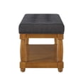 thumbnail image 6 of CQSXDA Upholstered Linen Bench with Storage Shelf, Tufted Ottoman Furniture with Solid Wood Spindle LegsFor Bedroom Entryway Living Room, Charcoal, 6 of 6