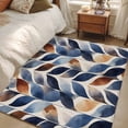 thumbnail image 4 of 3'x5' Area Rugs, Navy Blue Burnt Orange Botanical Indoor Outdoor Area Rug for Living Room Bedroom, Abstract Palm Leaf Washable Bathroom Rugs Kitchen Floor Carpet Mats Home Decor Aesthetic, 4 of 8