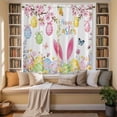 thumbnail image 2 of Happy Easter Kitchen Curtains 63 Inch Length, Spring Watercolor Bunny Eggs Flower Branch Tiers Curtains for Living Room Berdoom Bathroom, Light Filtering Drapes Window Treatment 2 Panels 42"Wx63"L, 2 of 8