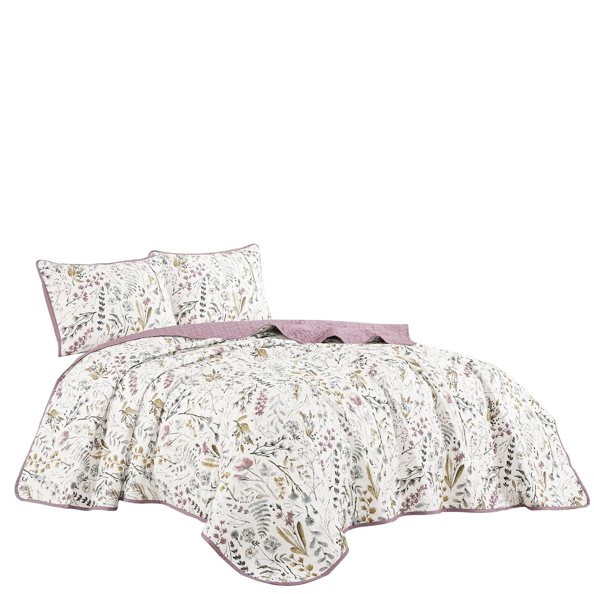 MarCielo 3 Piece Printed Quilt Set Lightweight Bedspread Set Lara