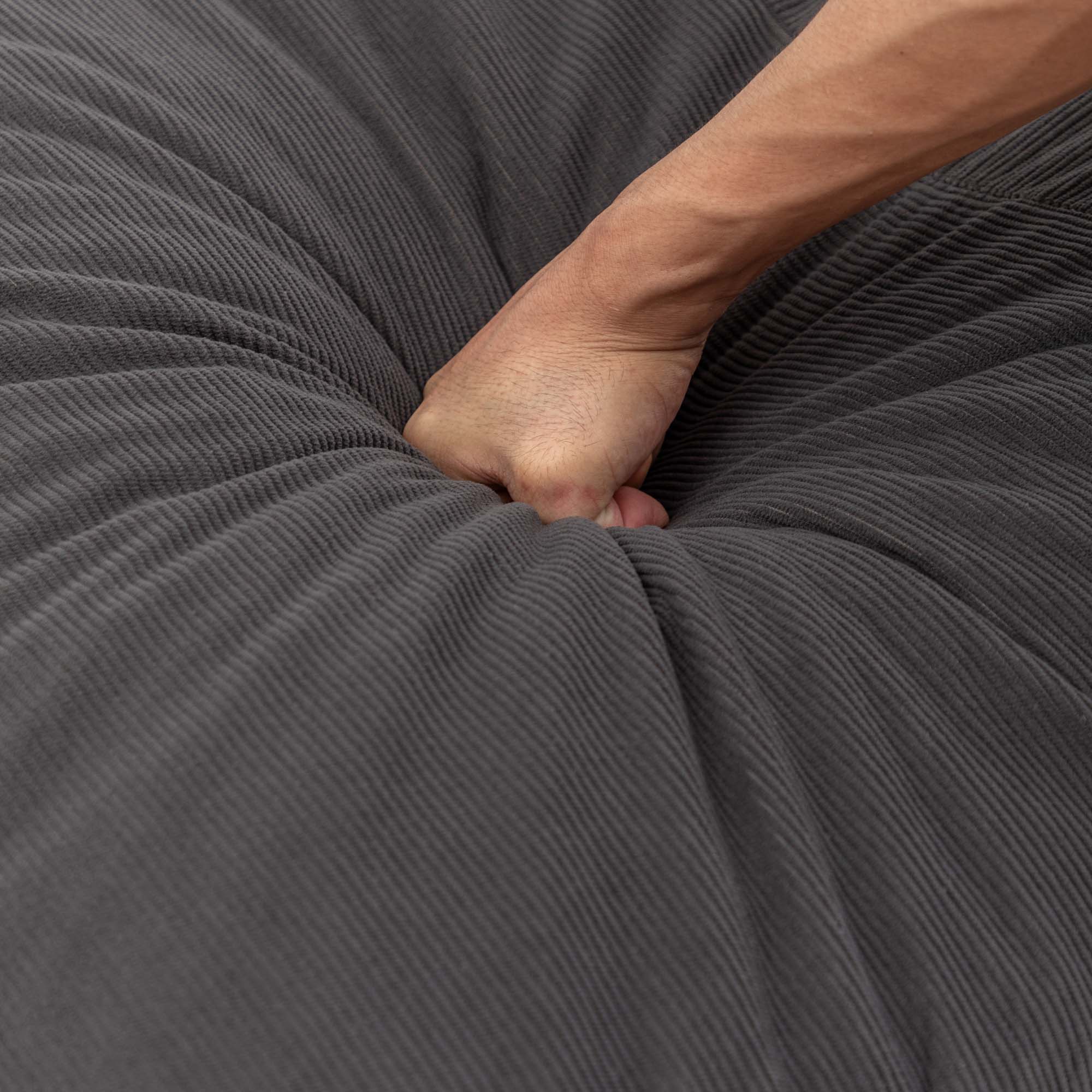 Miniyam 61" x 52" Floor Bean Bag Chair, Lazy Lounger for Living Rooms, Balconies, Leisure and Entertainment, Grey
