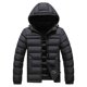 thumbnail image 1 of Ceisia Men's Thickened Solid Color Detachable Cap Gift Zipper Cardigan Hooded Zipper Pocket Winter Warm Jacket Coat Long Sleeve Parkas Features:, 1 of 8