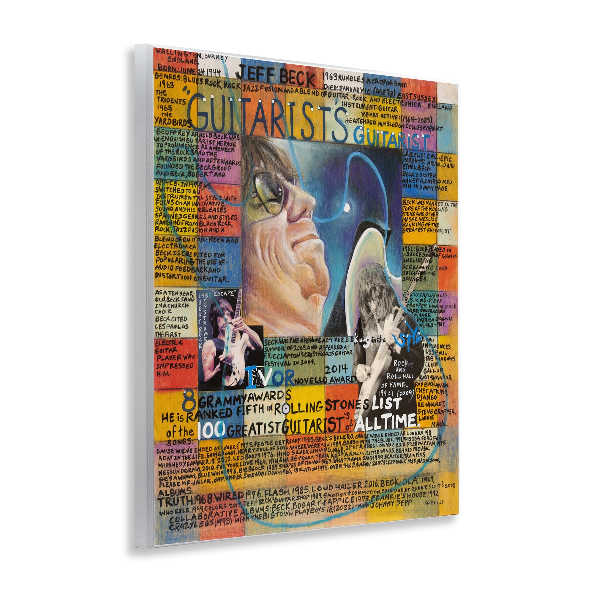Stupell Industries Jeff Beck Collage People Drawing Unframed Art Print Wall Art, 11 x 14