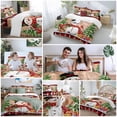 thumbnail image 5 of Winter Snowman 4 Piece Duvet Cover Set Twin Size Merry Christmas Xmas Tree Elk Wood Grain Plaid Soft Bedding Set Comforter Cover, 1 Duvet Cover 1 Flat Sheets and 2 Pillowcases, 5 of 9