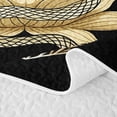 thumbnail image 5 of Homewish Boho Snake Lotus Quilt Full, Sun Moon Phase Full Bedspread Sets, Black Gold, 3 Pieces 1 Bedspread and 2 Pillowcases, 5 of 7