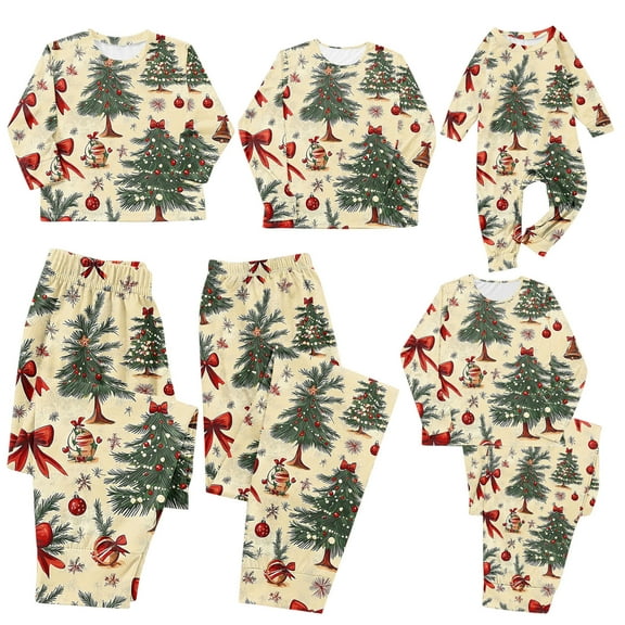breaise 2025 Christmas Pajamas Matching Sets for Family Xmas Pjs Sleepwear Set Funny Print Holiday Family Nightwear Pajamas Matching Sets
