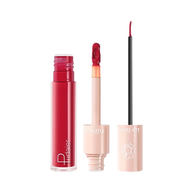 Liquid Lipstick Lipstick And Lip Liner Set, Two-In-One Matte Long-Lasting High Color Liquid Lip Gloss And Smooth Lip Liner Makeup 4ml