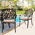 thumbnail image 6 of 9-Piece Cast Aluminum Outdoor Table and Chairs, Classic Vintage Patio Dining Set for 8 Include 87" Oval Patio Dining Table and 8 Chairs with Removable Cushion and Umbrella Hole, 6 of 7