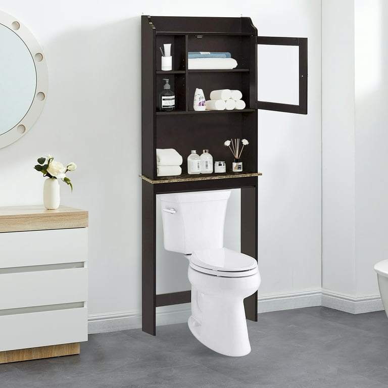 Tall Bathroom Storage Cabinet, Bathroom Furniture Over The Toilet,  Freestanding Bathroom Cabinet with Adjustable Shelf, Bathroom Hutch Over  Toilet