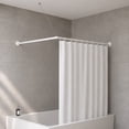 thumbnail image 2 of Wall Mounted Adjustable L-Shaped Corner Bathtub Curtain Rod 37" to 71"L - Width 31.5" White, 2 of 9