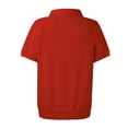 thumbnail image 4 of Dwellite Womens Plus Size Polo Shirts Golf Shirts Button V Neck Collared Short Sleeve Business Casual Tops Red XL, 4 of 5