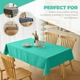 thumbnail image 3 of Decorelia Linen Rectangle Tablecloth for Dining Table, Coffee Table, Soft Wrinkle-Free Wipe Clean Table Cloth for Party, Wedding, Outdoor, Easy to Clean(Oblong, 52 x 70 inch (Rectangular), Turquoise), 3 of 15