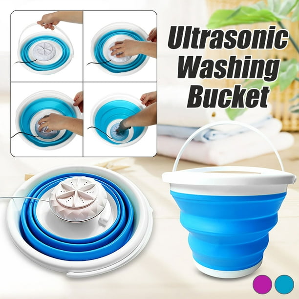 Mini Washing Machine Foldable Bucket Type Laundry Clothes Washer Cleaner  Travel 