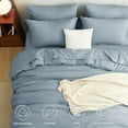 thumbnail image 2 of King Size Comforter Set Grayish Blue, 7 Pieces Bed in a Bag King Comforter Set with Sheets, Bedding Set with Down Alternative Comforter, Fitted Sheets, Flat Sheets, Pillow Shams & Pillowcases, 2 of 18