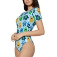 thumbnail image 2 of Easygdp Cartoon Monster Women's One-Piece Swimsuit Slim Fit Crew Neck Bodysuit Athletic Swimwear with Concealed Buckle - Medium, 2 of 9