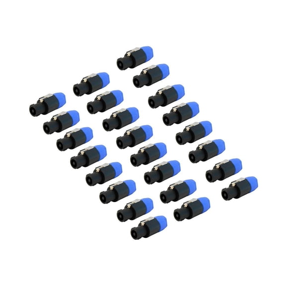 Audio2000'S Adaptateur AC31A1P24 Speakon Mâle (4 Broches) vers Femelle 1/4 Pouces Mono (TS), Lot de 24