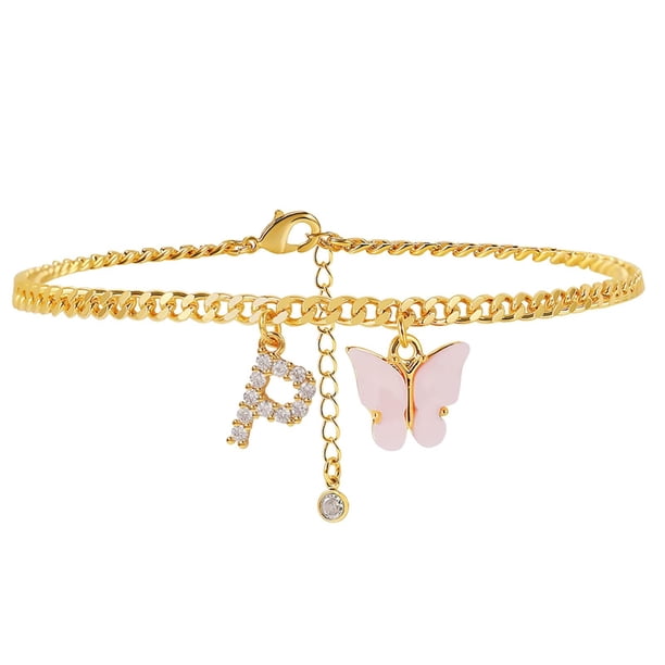 Tobilleras para mujer, tobilleras con iniciales, pulseras de playa para mujer, tobillera de 26 letras, pulseras de tobillo, joyería de playa, pulseras de playa