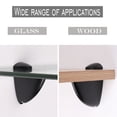 thumbnail image 6 of 2 Pcs Matte Black Glass Shelf Bracket, Zinc Alloy Glass Clamps Fish Mouth Shape Clips, Adjustable Range Glass Panel Brackets Can be Used for Wood, Bathroom Glass, Glass Shelf, 6 of 6