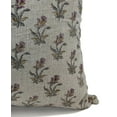 thumbnail image 3 of Fabdivine Thick Linen Hand Block Print Decorative Throw Pillow Cover , 14"X14", Gray, 3 of 5