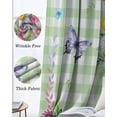 thumbnail image 3 of Happy Easter Blackout Curtains for Bedroom Living Room Darkening Curtains 54 Inch Long Cute Bunny Spring Flowers Butterfly Green Plaid Short Curtain for Small Window Treatment Drapes 42"x54"x2, 3 of 9