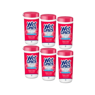 Wet Ones Antibacterial Hand Wipes, Fresh Scent 40 Each (Pack of 6)