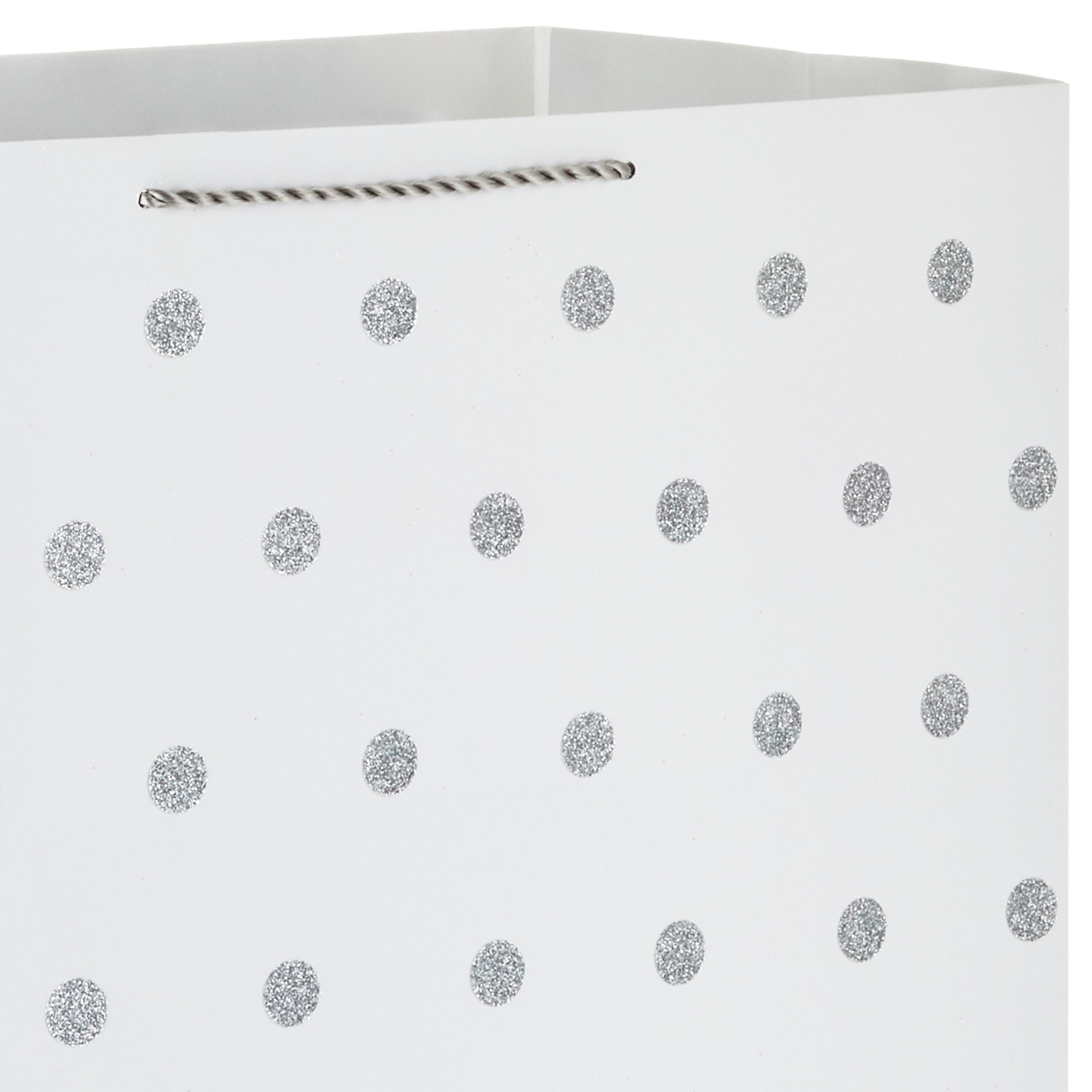 Hallmark Jumbo Gift Bag (White with Silver Glitter Dots)