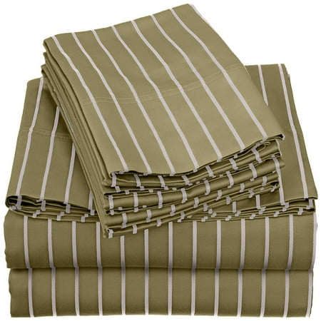 UPC 855031125228 product image for Superior 3-Piece 600 Thread Count Sage Bahama Stripe Cotton Blend Sheet Set  Twi | upcitemdb.com