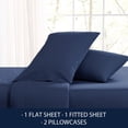 thumbnail image 4 of Nautica Solid 100% Cotton Percale 4-Piece Sheet Set, Queen, Captains Blue, 4 of 5