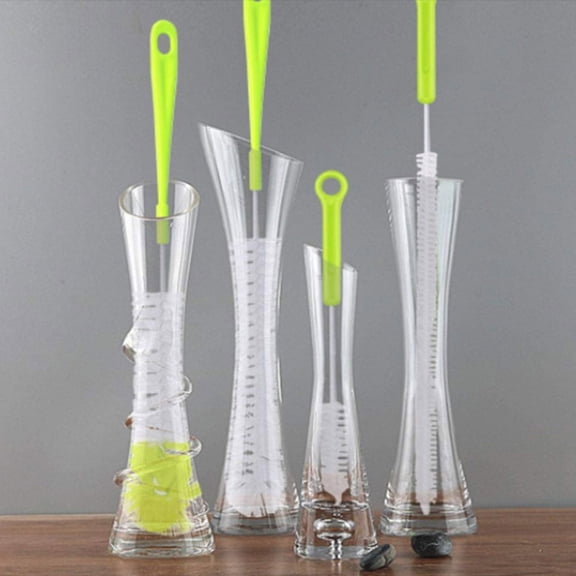 Water Bottle Cleaner Brush Set 4 Pcs Long Handle Bottle Washer Cleaning Brush With Straw Brush Kettle Spout Lid Cleaner Brushes For Narrow Neck Beer Bottles Sports Green