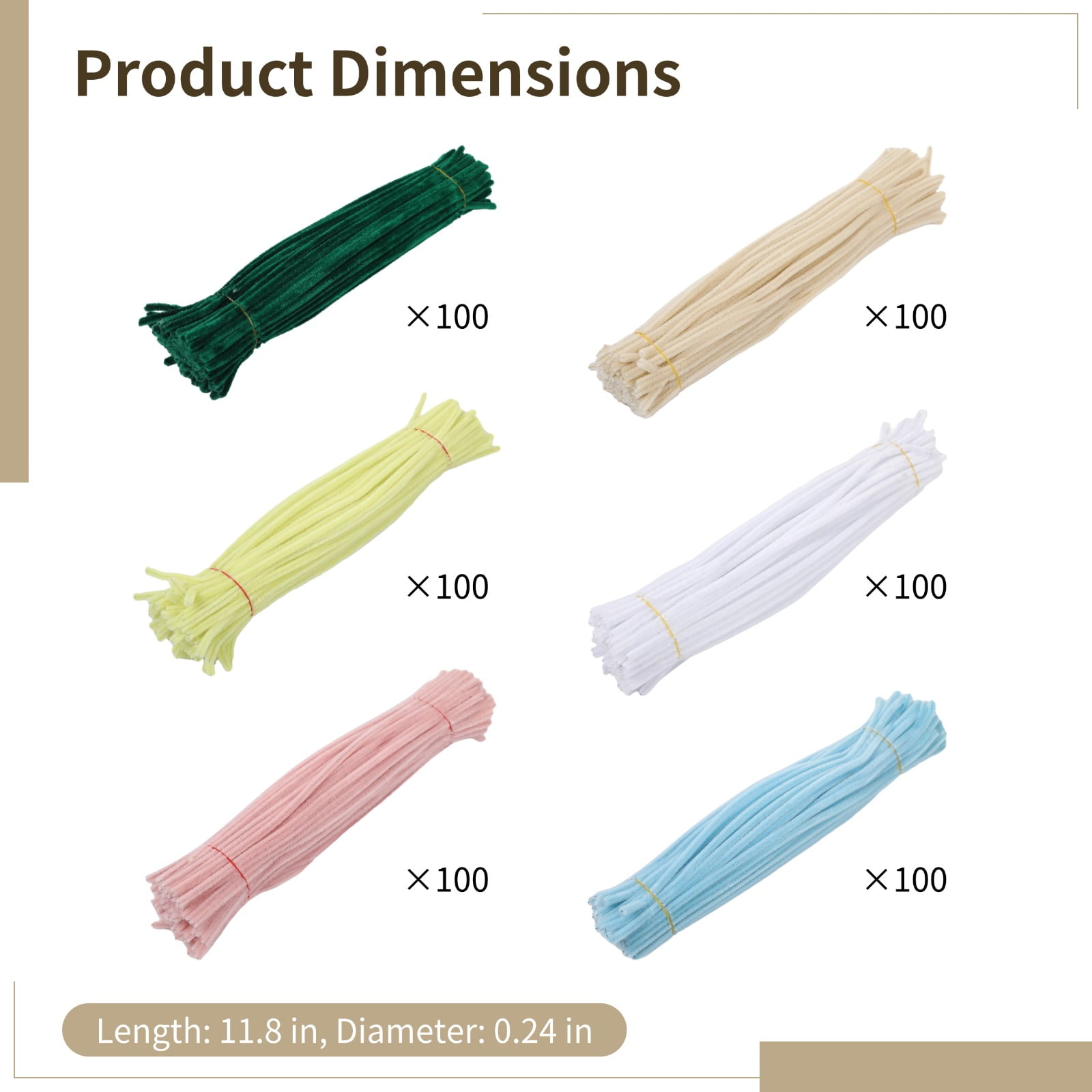 600 Pcs Chenille Stems, 11.8 in Macaron Color Craft Pipe Cleaners Set, Fuzzy Sticks for DIY Art Projects, Decorations, Crafting, Embellishments, and Pipe Cleaner Flower Kit