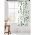 thumbnail image 3 of Sheer Curtains 63 Inch Length, Eucalyptus Leaves Semi Sheer Curtains Light Filtering Window Treatment, Sage Green Watercolor Farmhouse Privacy Voile Drapes for Living Room Bedroom 52x63 Inch, 3 of 7