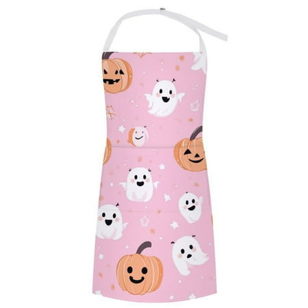 

ZZZHY Jack-o-Lantern Faces Cute Ghosts-773 Apron with Pockets Adjustable Aprons for Men/Women Waterproof Chef Aprons for Kitchen Gardening Cooking BBQ Baking Halloween Thanksgiving Christmas