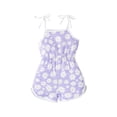 thumbnail image 4 of BFHHYA Little Girls Summer Floral Romper Adjustable Tie-Up Strap Short Jumpsuits Cute Shorts Overalls for Girls Size 2-5 Years, 4 of 6