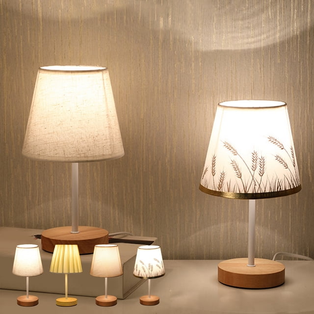 LED Desk Lamp with USB Power - Solid Wood Reading Lamp with Warm Night Light for Home Office Study