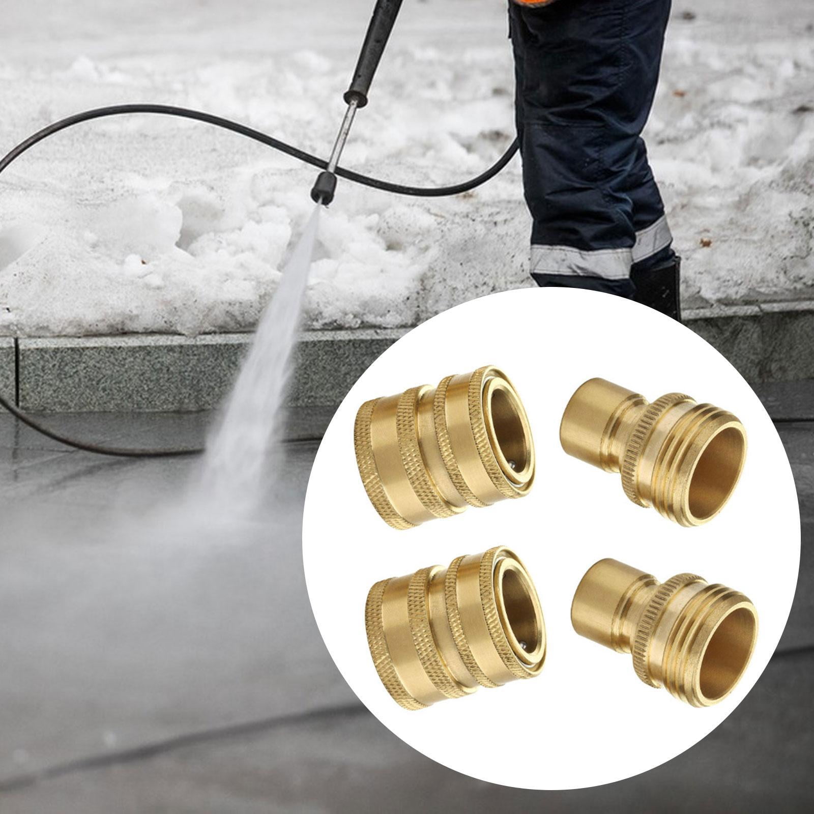 Zxpjkyu 4 Pieces Garden Hose Quick Connect Water Hose Fitting 3/4 inch Repair Parts High Brass