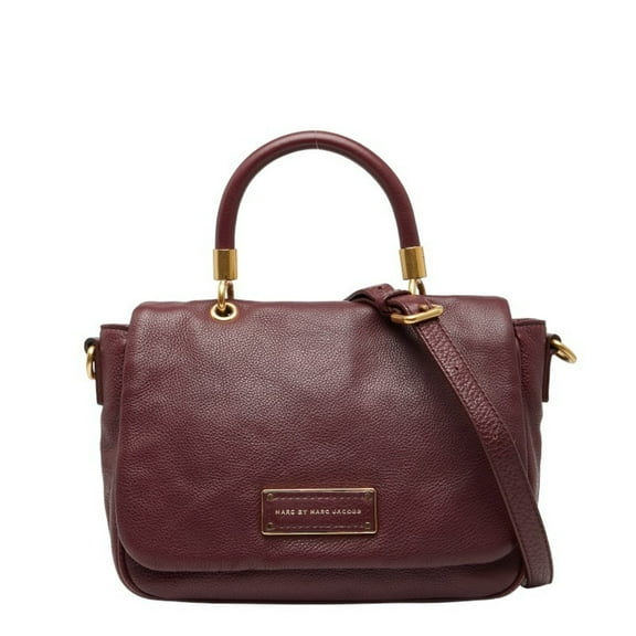 Pre-Owned Marc Jacobs logo handbag/shoulder bag, 2-way, wine red and gold leather,... (Good)