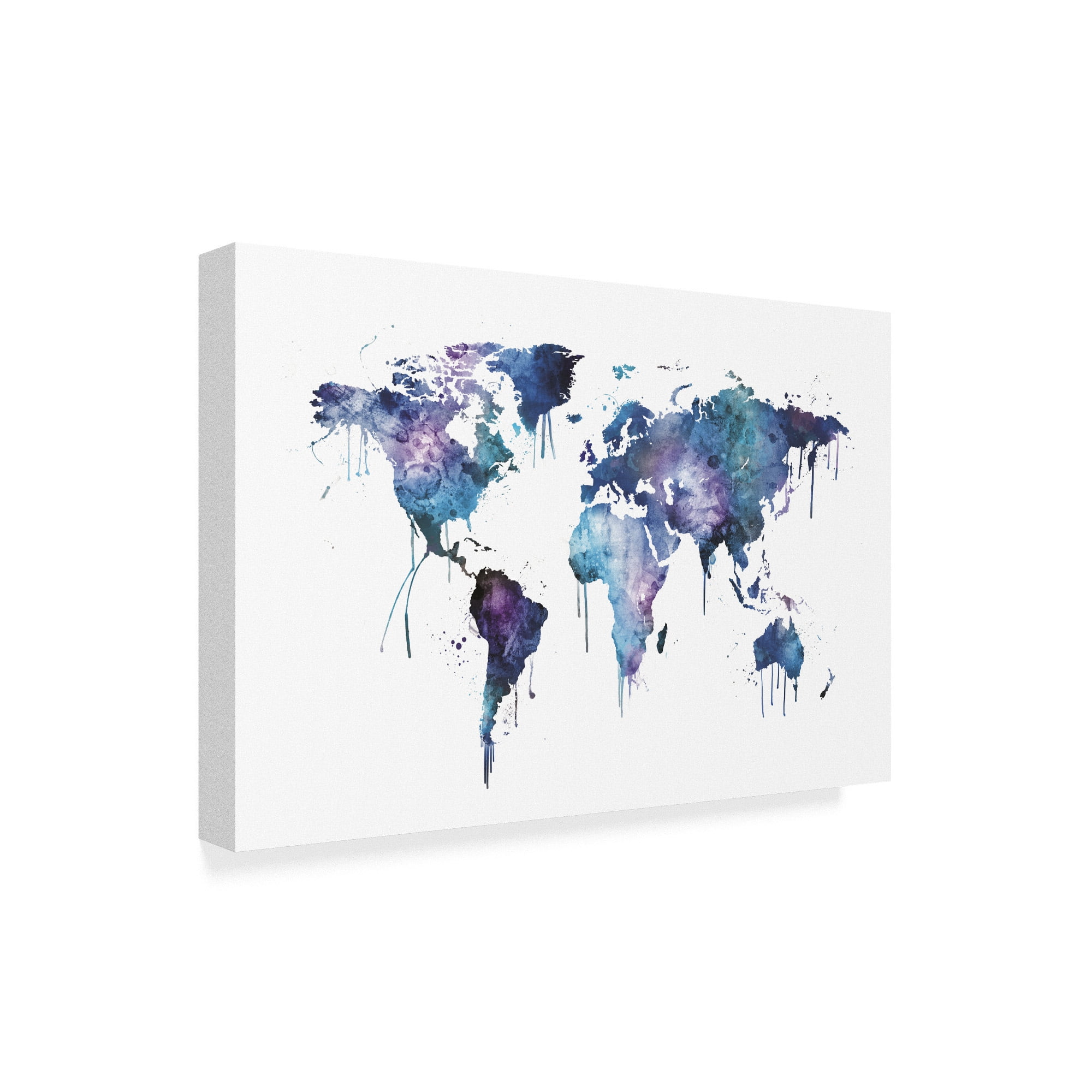 Trademark Fine Art 'Watercolor Map of the World Map' Canvas Art by Michael Tompsett