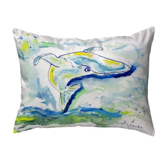 Betsy Drake KS497 11 x 14 in. Blue Whale Small No-Cord Pillow