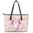 thumbnail image 2 of ZUXONGSY Axolotl Daisy Flower Print Handbag for Women Trendy Travel Purse Portable Shoulder Bag with Zippered for Work Dating, 2 of 6