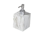 thumbnail image 2 of Dispensador de gel de baño vacío, dispensador de jabón manual con textura de mármol, elegante botella dispensadora de loción de 400 ml para encimera Cabeza plateada dorada, 2 of 8