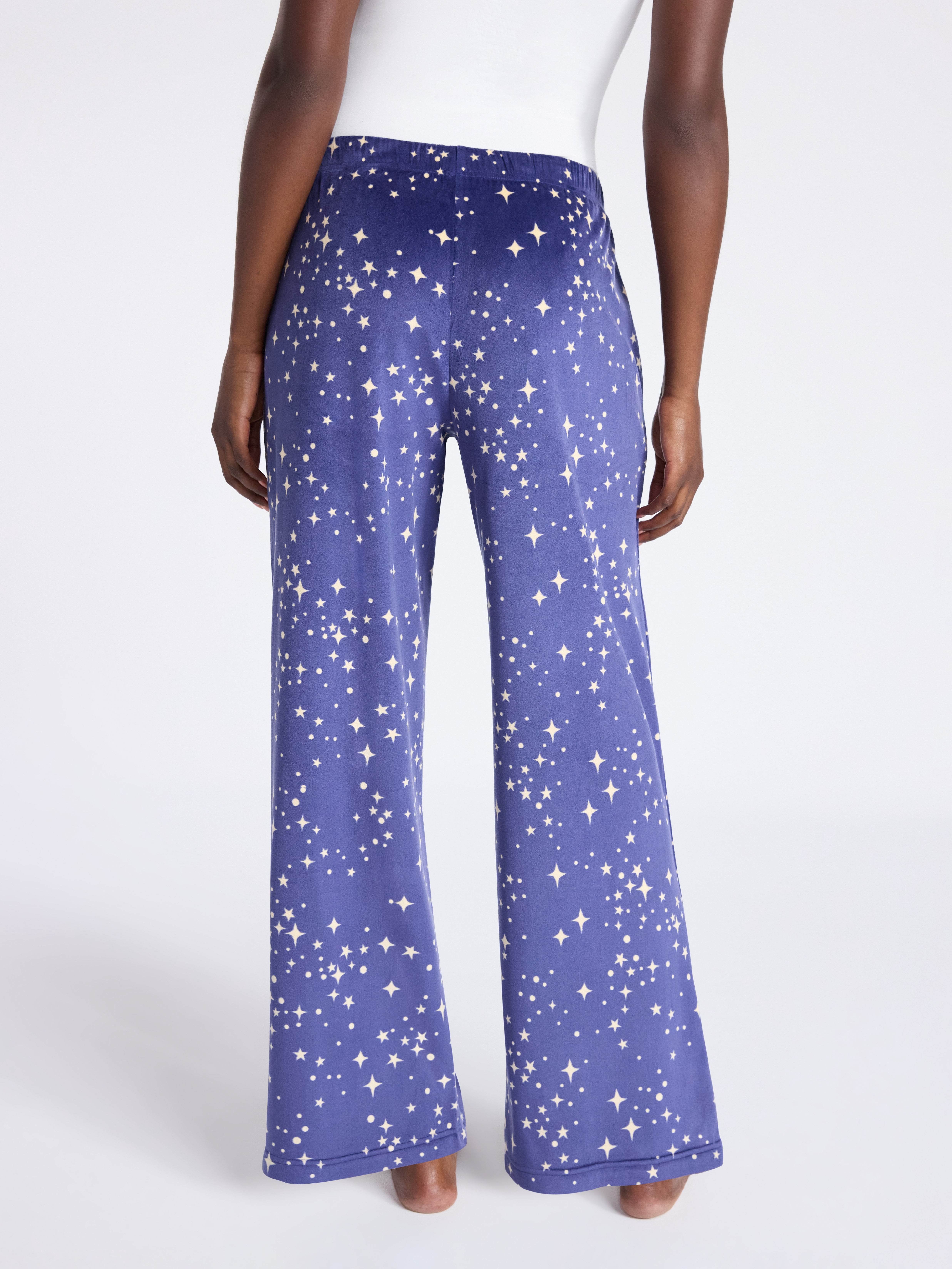 Joyspun Women's Velour Wide-Leg Sleep Pants, Size XS-3X