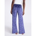 thumbnail image 4 of Joyspun Women's Velour Wide-Leg Sleep Pants, Size XS-3X, 4 of 5