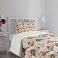 thumbnail image 3 of Ambesonne Ice Cream Quilted Bedspread Set 2 Pcs, Grunge Cupcakes, Twin Size, Army Green Pale Pink, 3 of 5
